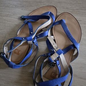 Joe's Jeans Blue and Tan Sandals
